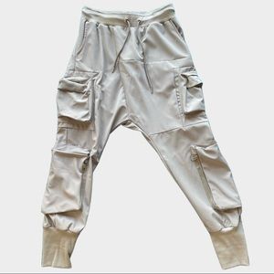 MENS KHAKI DESIGNER CARGO JOGGERS